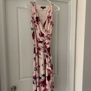 Ralph Lauren Pink and Red Floral Maxi Dress